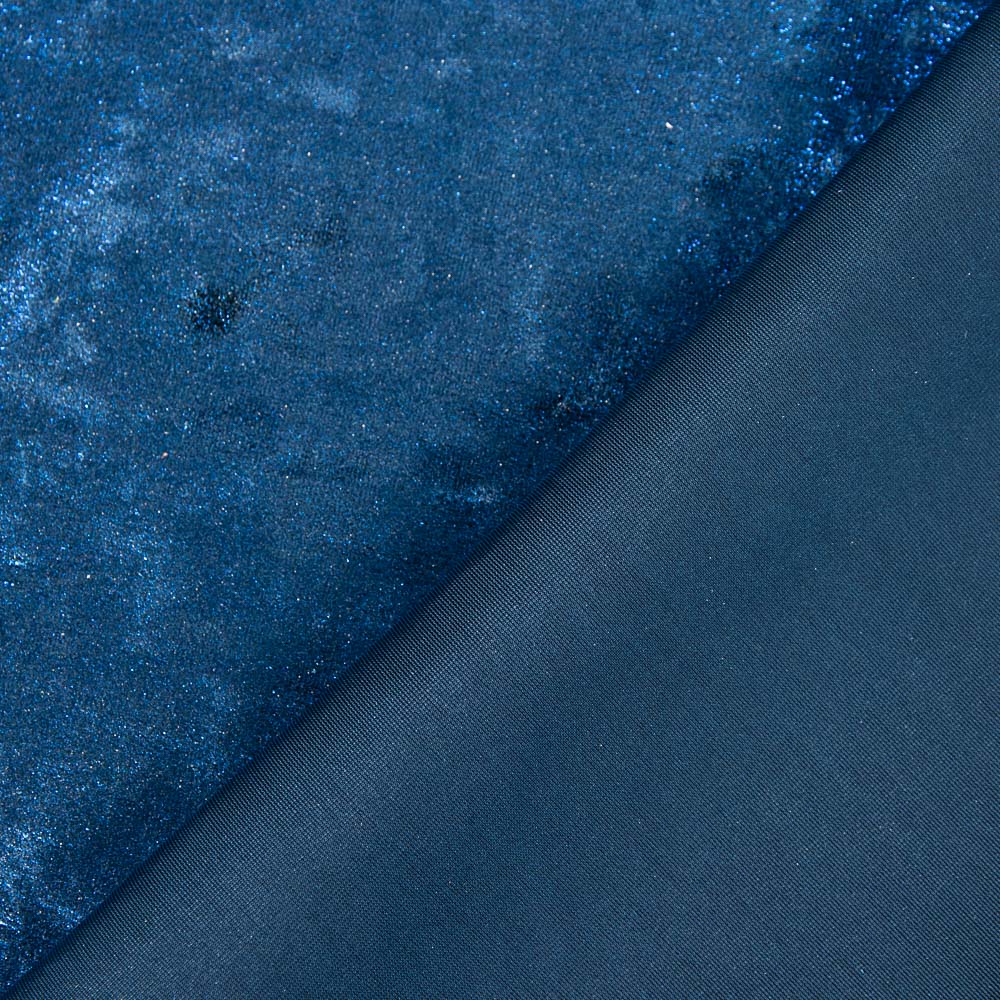 Terciopelo Lycra Foil Azul - Ribes y Casals