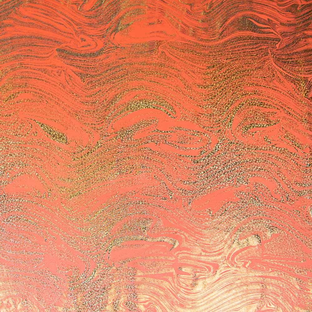 Lycra Foil Marmoleado Naranja - Ribes y Casals