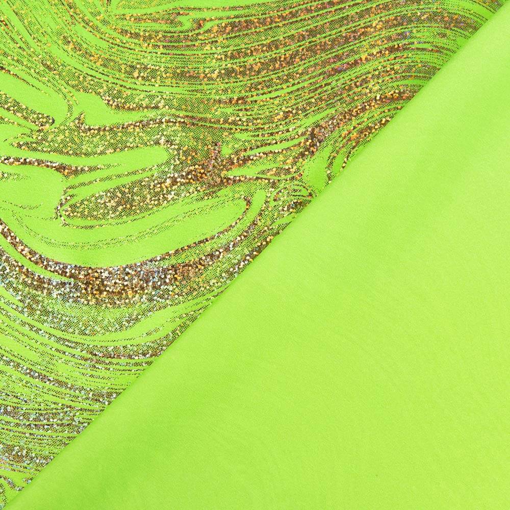 Lycra Foil Marmoleado Verde - Ribes y Casals