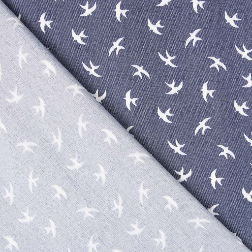 Lyocell Spandex Birds Azul - Ribes y Casals