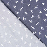 Lyocell Spandex Birds Azul - Ribes y Casals