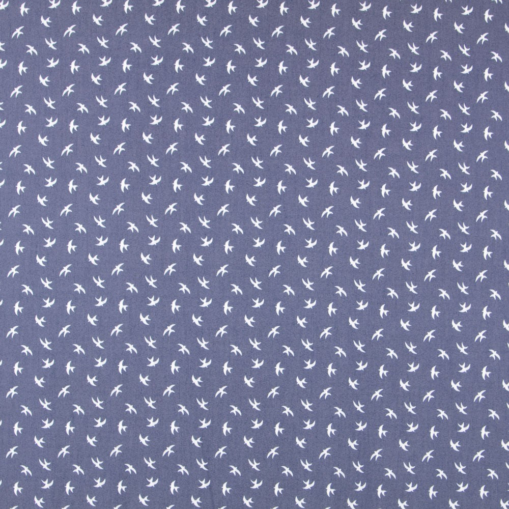 Lyocell Spandex Birds Azul - Ribes y Casals