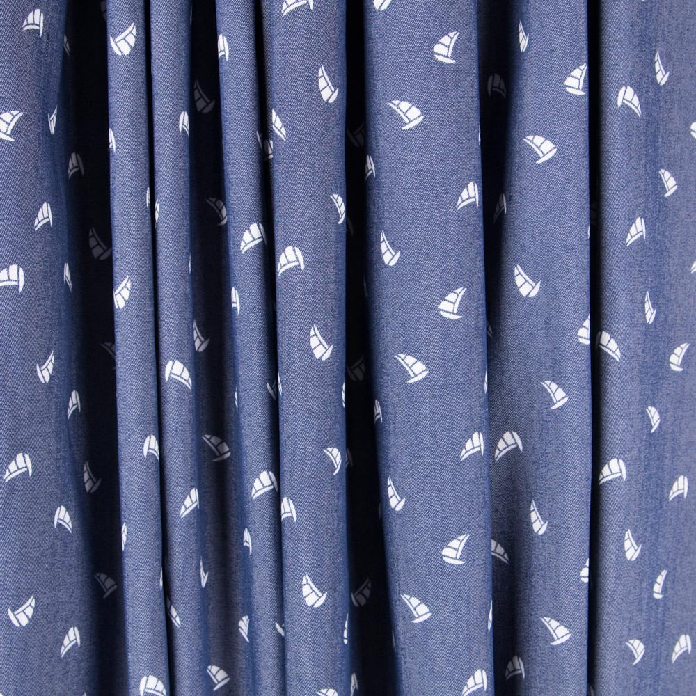 Lyocell Spandex Boats Azul - Ribes y Casals