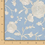 Mantón Bordado Crudo Tencel Azul Claro - Ribes y Casals