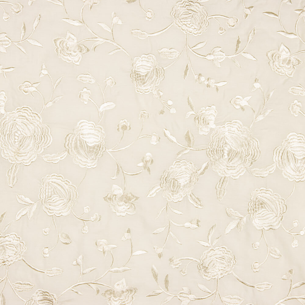 Mantón Bordado Crudo Tencel Blanco Natural - Ribes y Casals