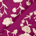 Mantón Bordado Crudo Tencel Fresa - Ribes y Casals