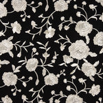 Mantón Bordado Crudo Tencel Negro - Ribes y Casals