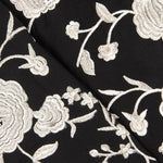 Mantón Bordado Crudo Tencel Negro - Ribes y Casals