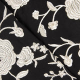 Mantón Bordado Crudo Tencel Negro - Ribes y Casals