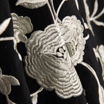 Mantón Bordado Crudo Tencel Negro - Ribes y Casals