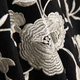 Mantón Bordado Crudo Tencel Negro - Ribes y Casals