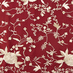 Mantón Tencel Bordado Rojo Oscuro - Ribes y Casals