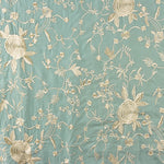 Mantón Tencel Bordado Azul Mineral - Ribes y Casals
