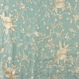 Mantón Tencel Bordado Azul Mineral - Ribes y Casals