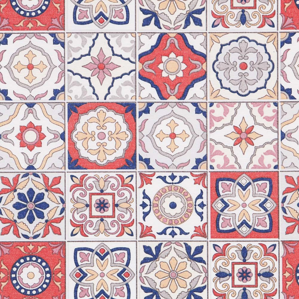 Mantel Anti Manchas Mosaico Rojo - Ribes y Casals
