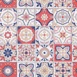 Mantel Anti Manchas Mosaico Rojo - Ribes y Casals