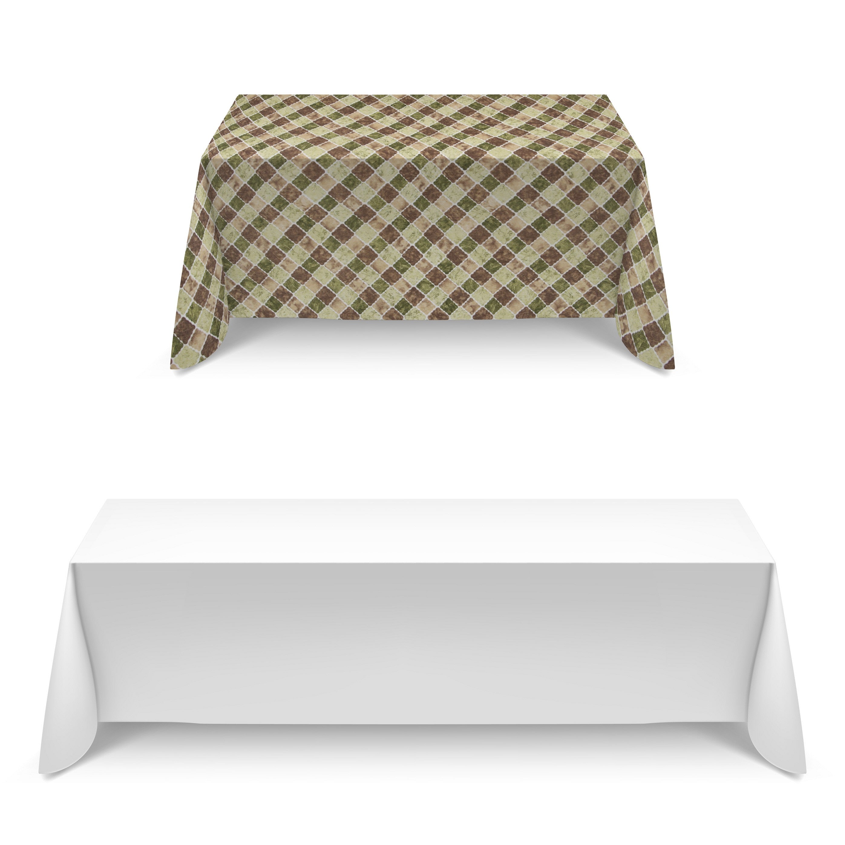 Mantel Anti Manchas Rombos Verde - Ribes y Casals