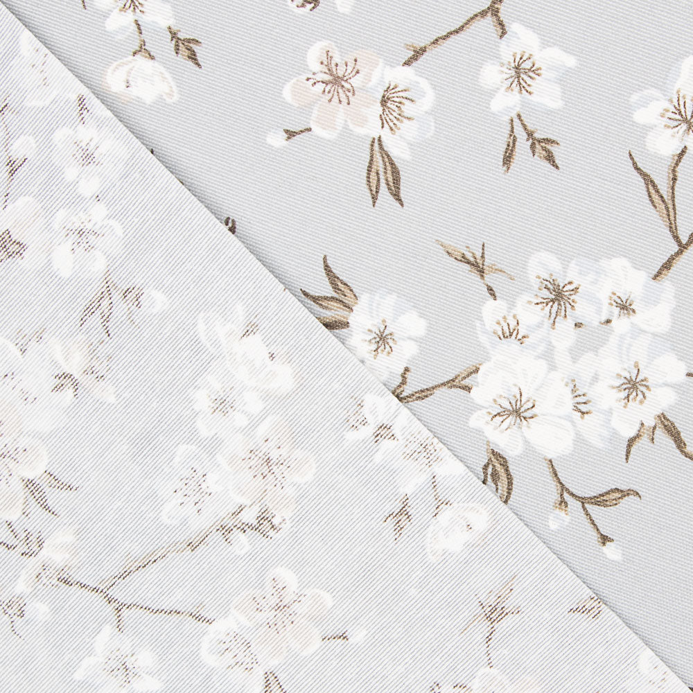 Mantel Anti Manchas Flor Japón Gris - Ribes y Casals