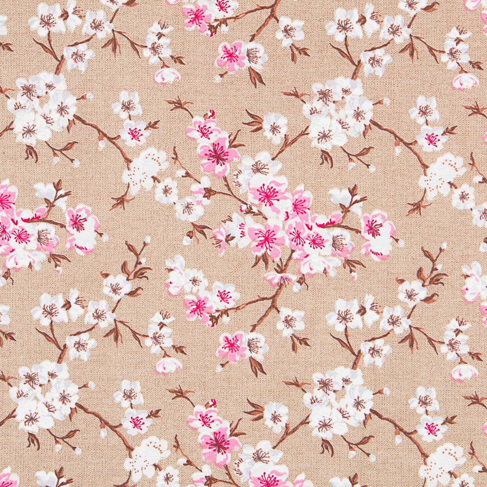 Mantel Anti Manchas Flor Japo Marrón - Ribes y Casals