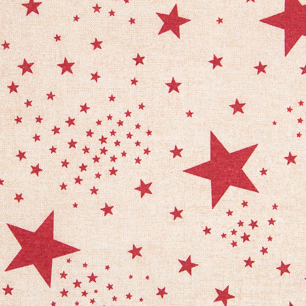 Mantel Anti Manchas Rústica Estrellas Rojas - Ribes y Casals