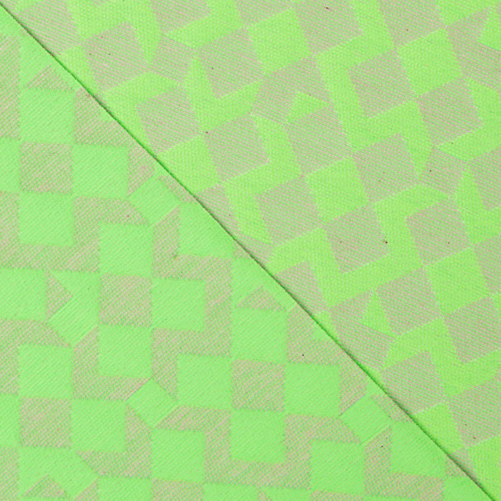 Mantel Antimanchas Jacquard Geométrico Verde Fluor - Ribes y Casals