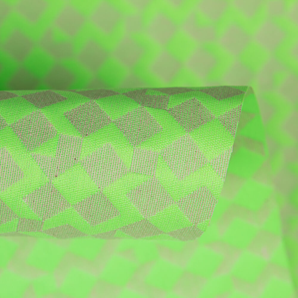 Mantel Antimanchas Jacquard Geométrico Verde Fluor - Ribes y Casals