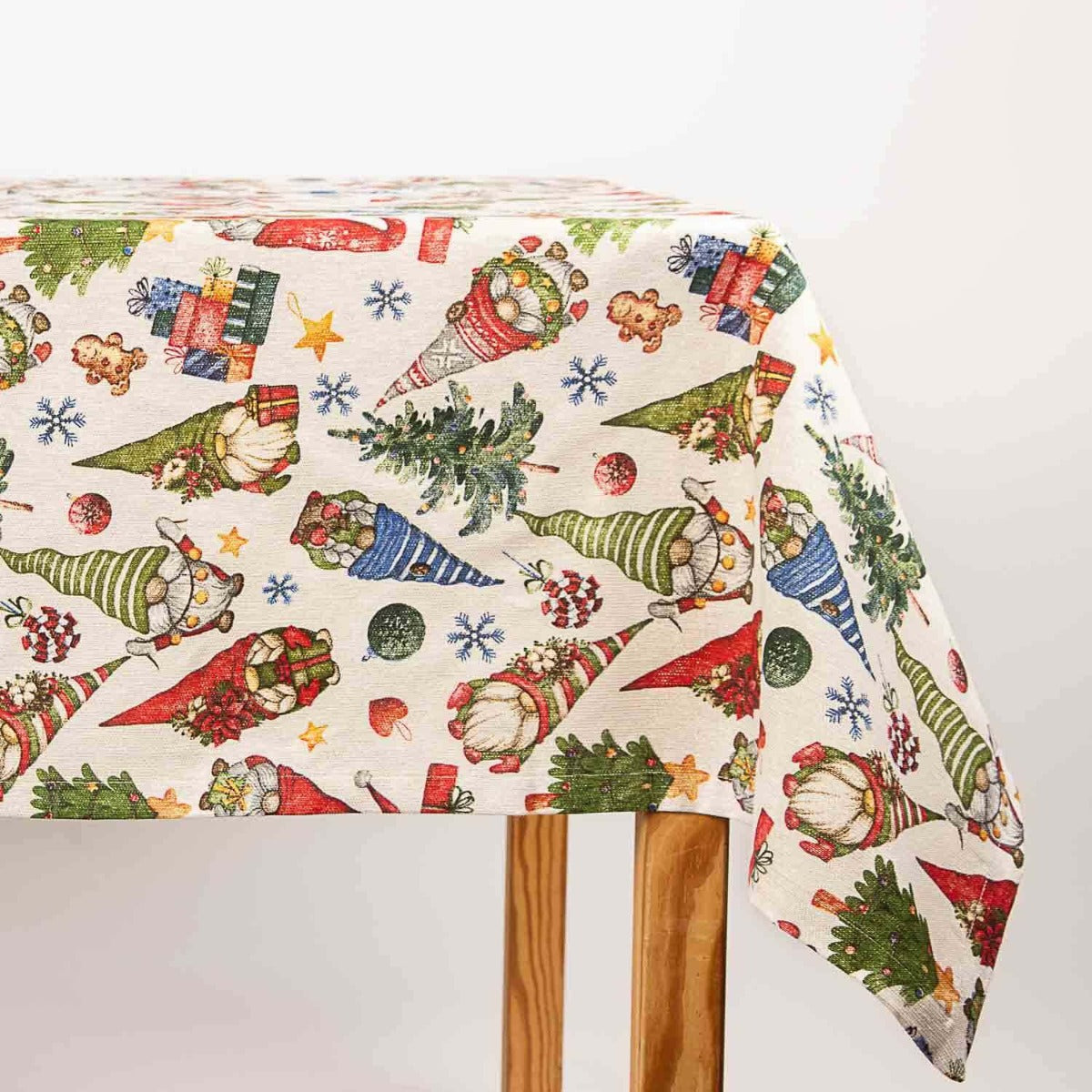 Mantel Confeccionado Navidad Gnomos Lurex 270cm x 150cm - Ribes y Casals