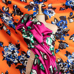 Mikado Poliéster Estampado Fucsia - Ribes y Casals