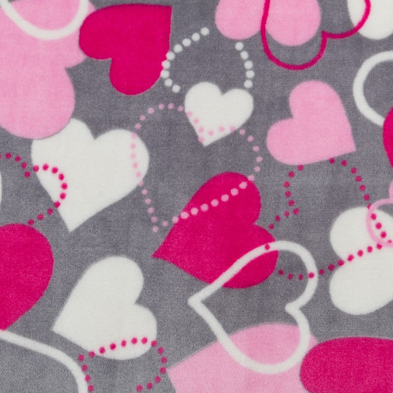 Minky Corazones Gris Medio - Ribes y Casals