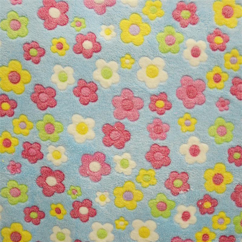 Minky Flores Fondo Azul - Ribes y Casals