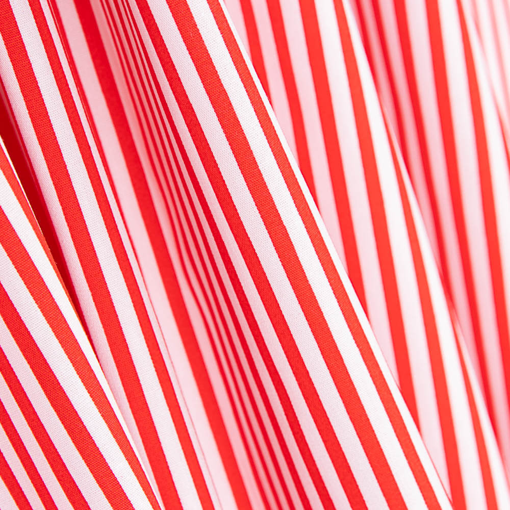 Popelín Algodón Raya Roja - Ribes y Casals