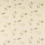 Muselina Doble Faz Animals Infantil Beige - Ribes y Casals