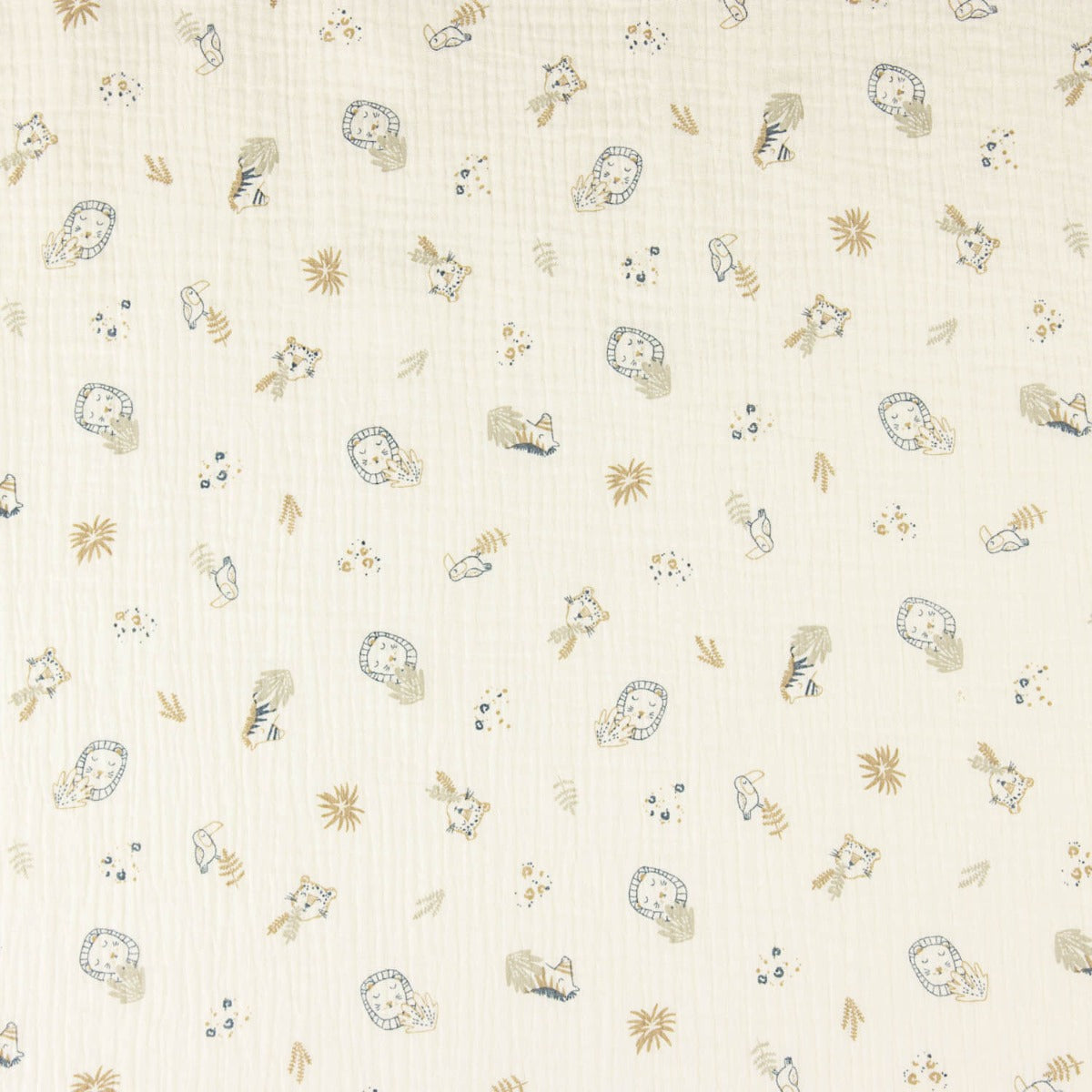 Muselina Doble Faz Animals Infantil Crudo - Ribes y Casals