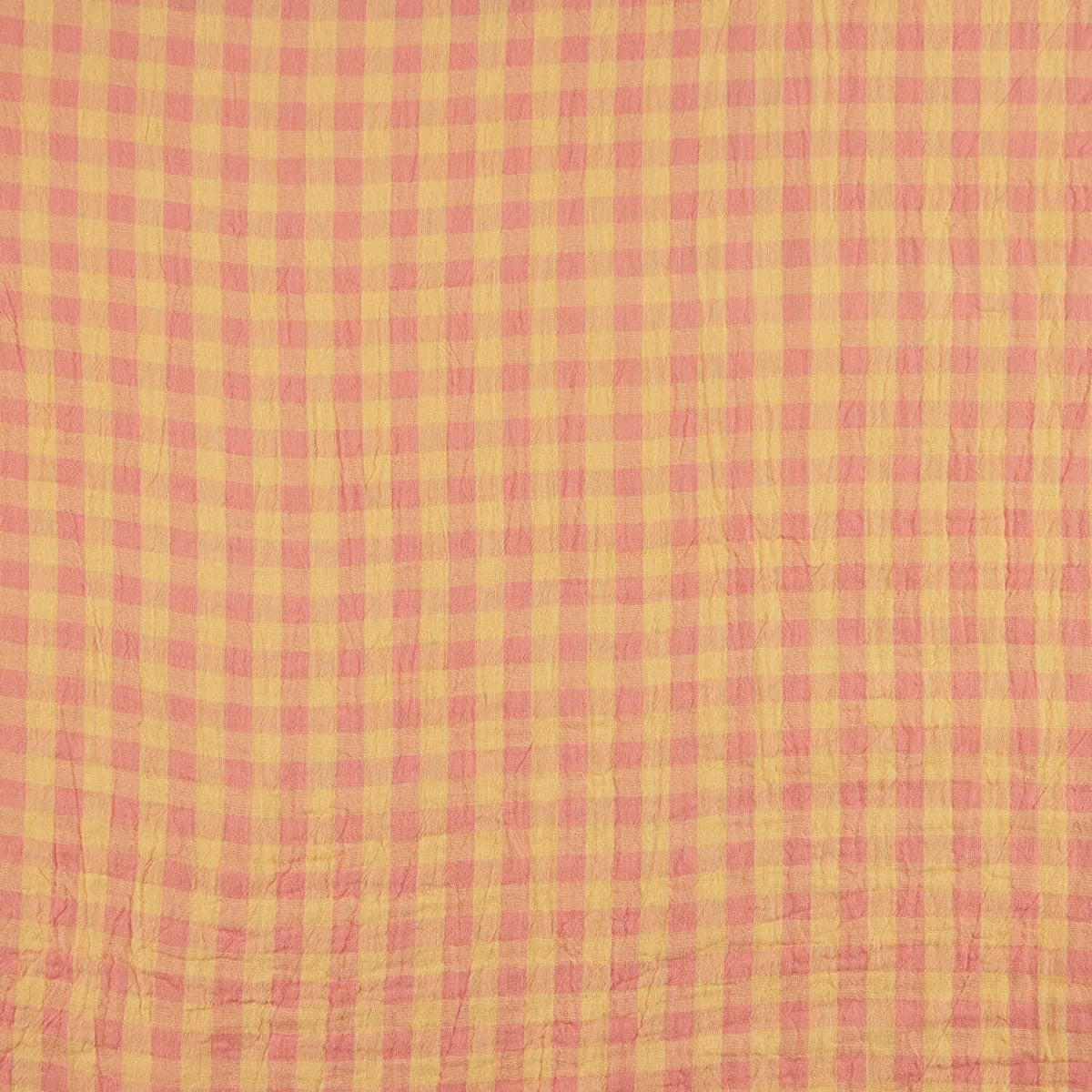Muselina Doble Faz Cuadros Rosa-Melón - Ribes y Casals