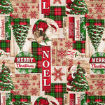 Loneta Estampada Navidad Papá Noel y Cuadros Escoceses - Ribes y Casals