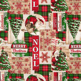 Loneta Estampada Navidad Papá Noel y Cuadros Escoceses - Ribes y Casals