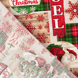 Loneta Estampada Navidad Papá Noel y Cuadros Escoceses - Ribes y Casals