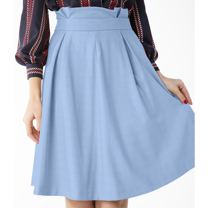 New Crepe Satén Azul Empolvado - Ribes y Casals