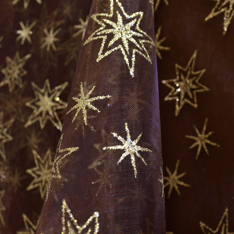 Organza Navidad Estrellas Chocolate - Ribes y Casals