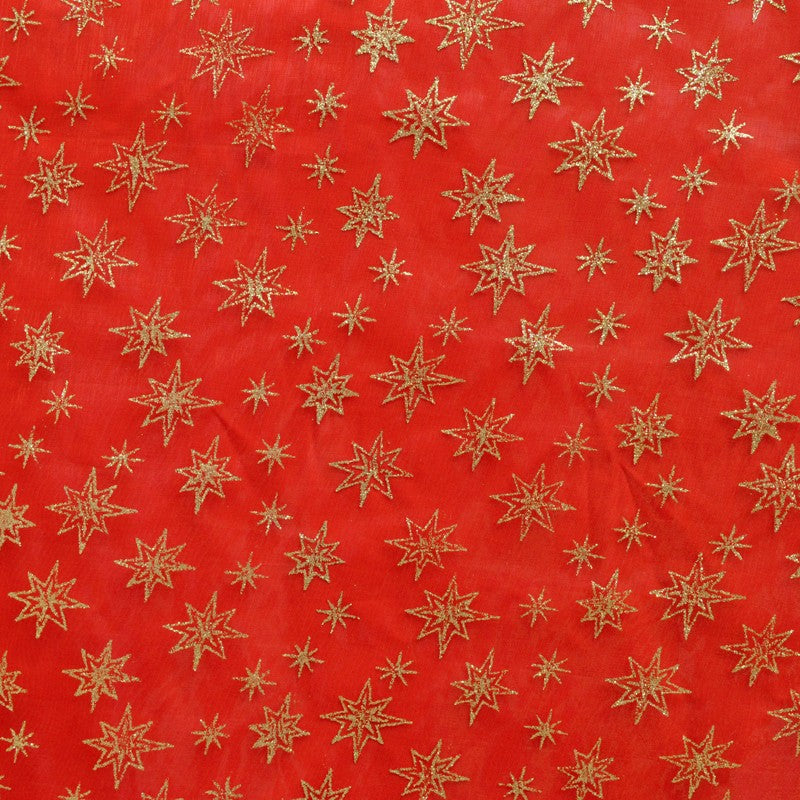 Organza Navidad Estrellas Roja - Ribes y Casals