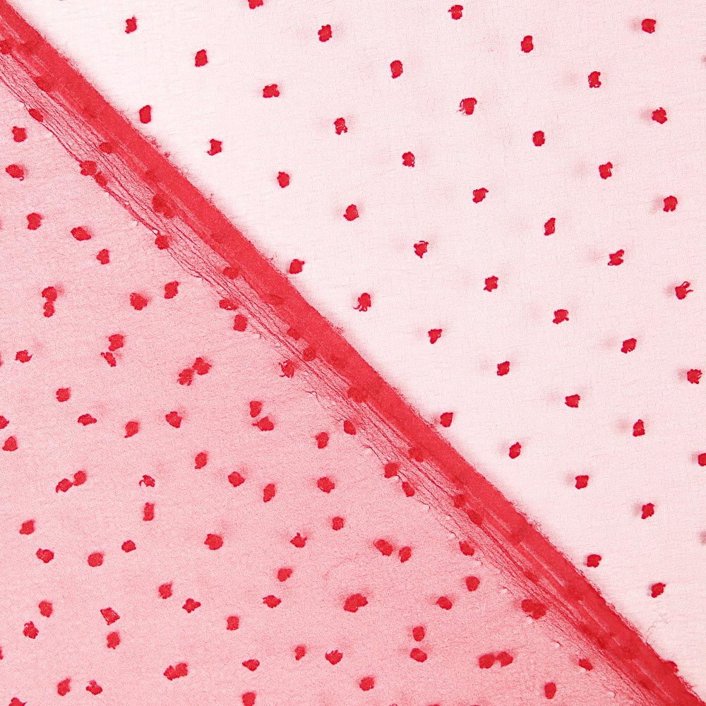 Organza Poliéster Plumeti Rojo - Ribes y Casals