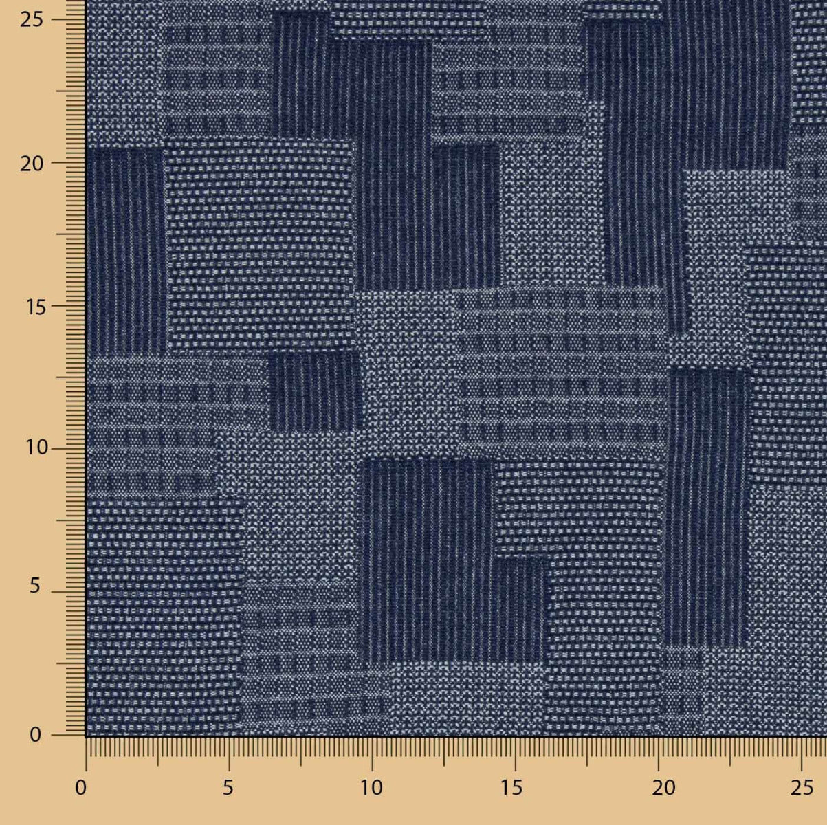 Denim Jacquard Patch Azules - Ribes y Casals