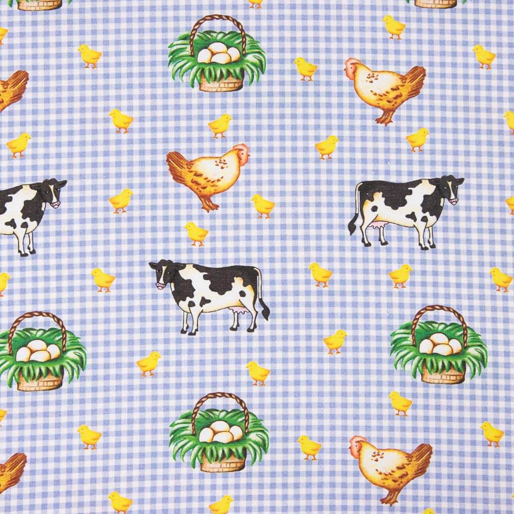 Patchwork Algodón Vichy Granja Claro - Ribes y Casals