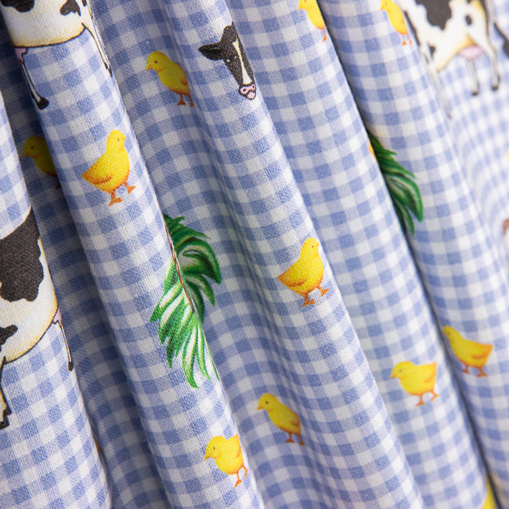 Patchwork Algodón Vichy Granja Claro - Ribes y Casals