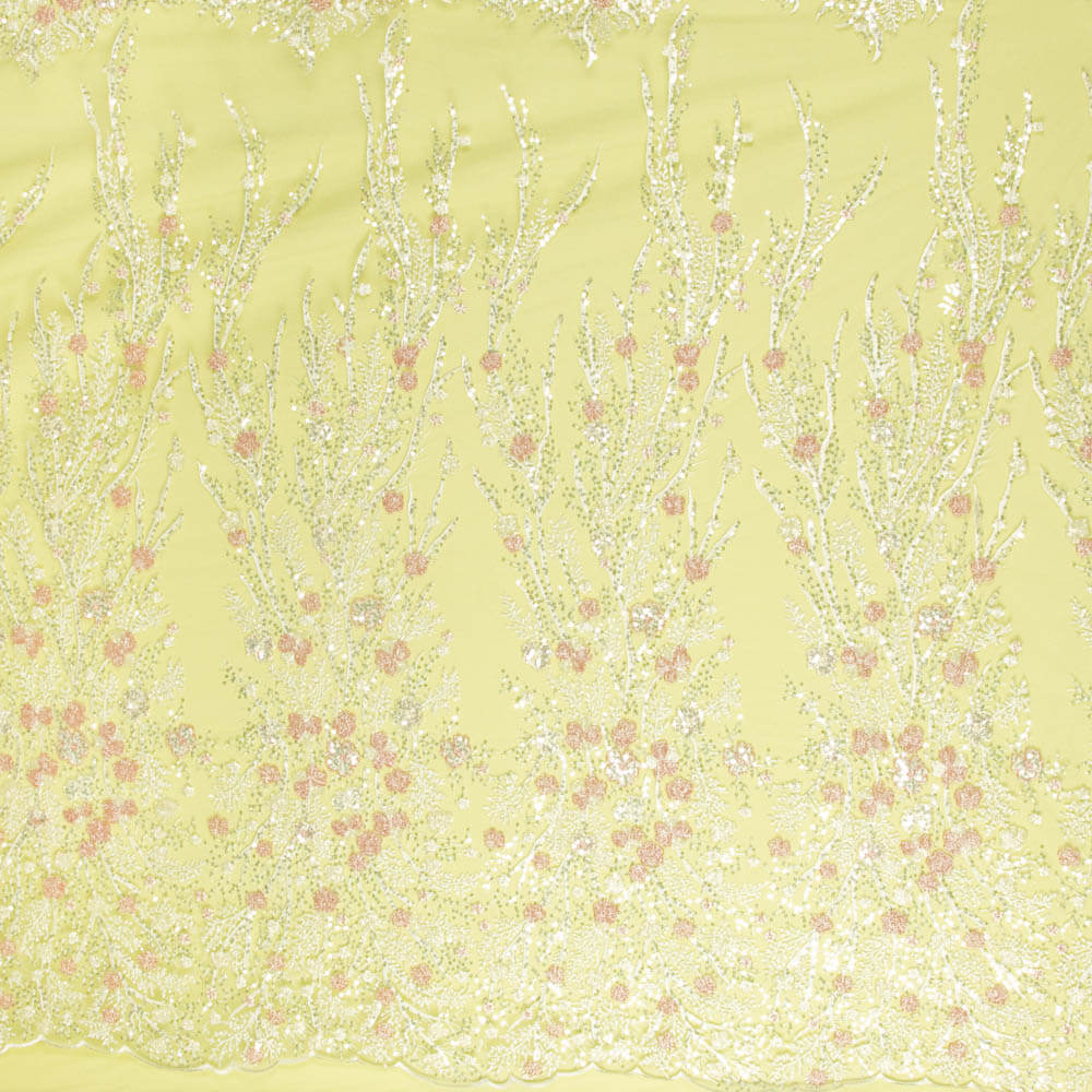 Retal Pedrería Tul Xantal Lima 100x130cm - Ribes y Casals