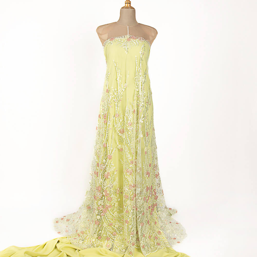 Retal Pedrería Tul Xantal Lima 100x130cm - Ribes y Casals