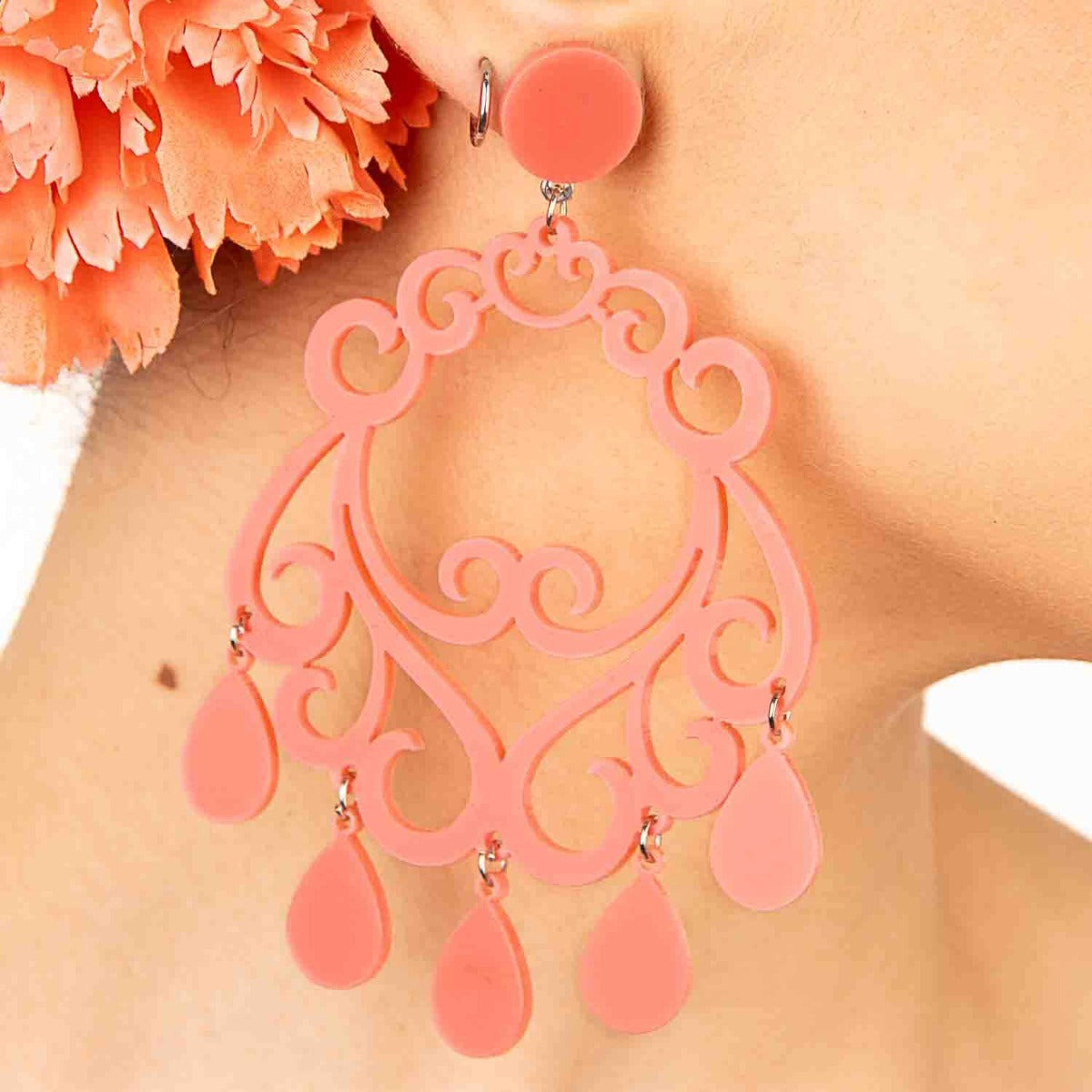 Pendientes Flamencos Color Mango - Ribes y Casals