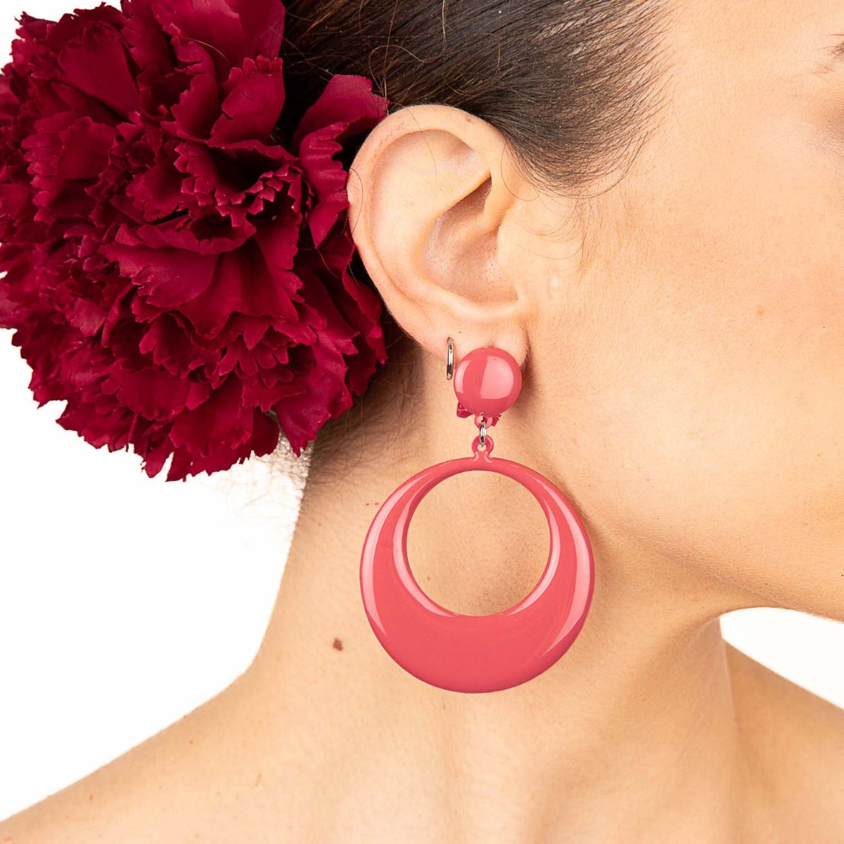 Pendientes Flamencos Aro Coral - Ribes y Casals