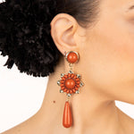 Pendientes Flamencos Gota y Flor Coral - Ribes y Casals
