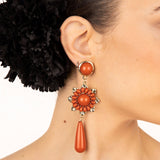 Pendientes Flamencos Gota y Flor Coral - Ribes y Casals